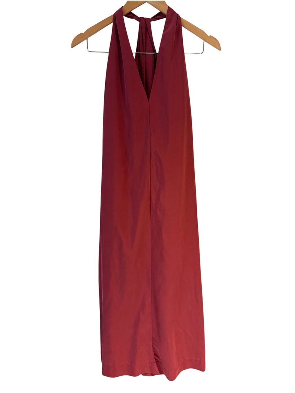 Prologue Pink Halter-Neck Tie-Back Maxi Dress - Size S